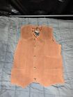 Cripple Creek Brown Leather Vest. Mens Large. Genuine Leather. Metal Buttons