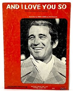 New ListingVintage Sheet Music And I Love You So 1972￼ PERRY COMO RCA MAYDAY MUSIC D.Mclean