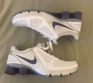 Nike Shox Turbo Plus 10 White Purple 396051-100 Women’s Sz9 Running Shoes Clean
