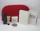 CHRISTIAN DIOR 4 TRAVEL SIZE SET W/ RED COSMETICS BAG *SEE DETAILS*
