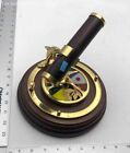 Kaleidoscope Wood Base Brass Wind Up Dolphin Rotating Stained Glass Music Box