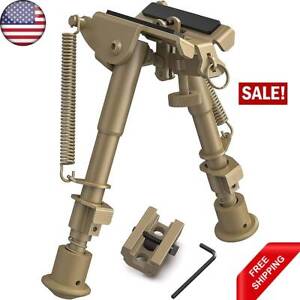 US 6-9Inch Tactical Spring Return Hunting Rifle Bipod Sling Mount+Swivel Adapter