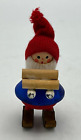 Gnome Elf Wood Cutter Wooden Sweden Knit Cap Christmas Figurine