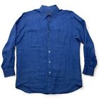 Ermenegildo Zegna Shirt Mens Medium 100% Linen Collared Button Up Long Sleeve M