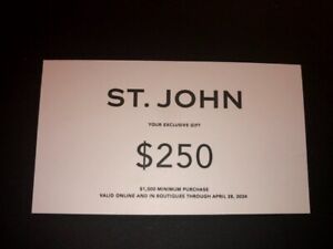 New ListingFIRESALE! $250 gift card at St John (locations/outlets/online, EXPIRES APRIL 28)