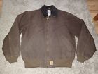 Vintage Carhartt J14 DKB Dark Brown Jacket Men’s Santa Fe Quilted USA Large
