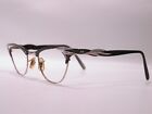 Vintage 1950's Victory Black and Silver Floral Engraved Frames Eyeglasses USA