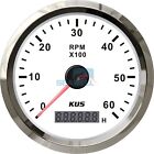 KUS Tachometer Marine Boat Car Truck LCD Hourmeter RPM Tacho Meter Gauge 6000RPM
