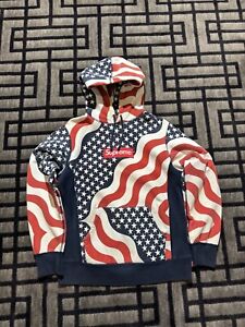 FW14 Supreme USA Flag Box Logo Hoodie Mens Medium
