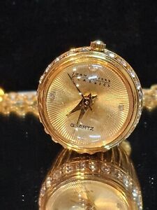 Joan Rivers Egg Watch Pendant Necklace w/Bow Gold Tone 30