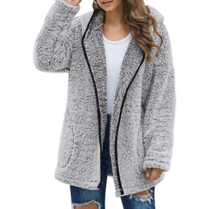 Women Winter Warm Teddy Bear Jacket Fluffy Coat Long Cardigan Overcoat Outwear
