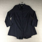 Akris X Bergdorf Goodman Top Womens 18 Button Front Tunic Sheer Blue