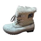 Sorel Torino Snow Boots Size 9 White Faux Fur Lined Lace Up
