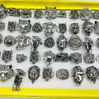 Wholesale 20pcs Lots Retro Punk Biker Animal Dragon Jewelry Antique Silver Rings