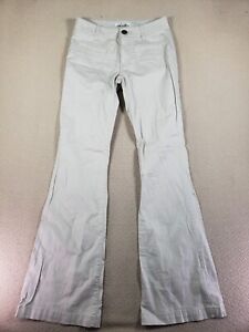 Cabi Pants Womens 0 White Canvas Regular Fit Bootcut Pockets Chino Casual Flare