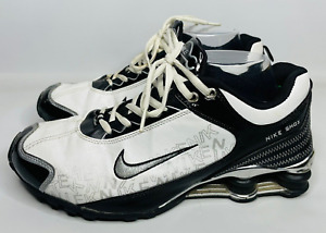 Vintage Nike Shox NZ Mens 8.5 Running Shoes Sneakers Silver/White & Black 2004