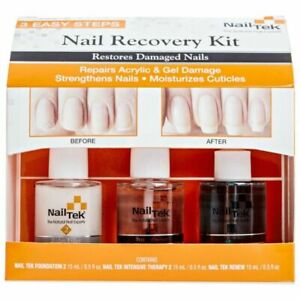 Nail Tek Recovery Kit, Cuticle Oil, 3 Piece Set, transparent