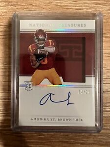 Amon-Ra St. Brown 2021 National Treasures RPA Rookie Auto On Card #/25 SSP Lions