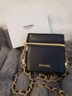 CHANEL novelty Lip case pouch Black 3.54×3.54×0.98 inches Unused With Chain&Box