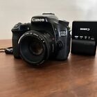 Canon EOS 70D 20.2MP Digital SLR Camera Black w/50MM lens BATTERY & CHARGER