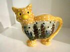 Beautiful Vintage Ceramic Handmade & Painted Flower Holder Kitty Cat