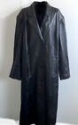 Long Black 100% Leather Jacket Trench Buttery Soft Supple Genuine Leather