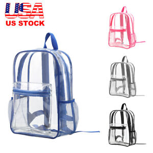 Heavy Duty Clear Transparent Backpack OR Shoulder Handbag See Through Book-bag