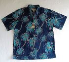 NWT Cooke Street Vintage Hawaiian Islands 100% Cotton Men's Navy Palm Shirt XL.