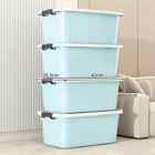 4pcs Plastic Storage Box, Large Capacity Containing Box, For Clothes Toy