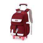 Solid Color Rolling Backpack for Girls Boys Cute 2 Wheels B-red-2 Wheels