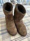 UGG Classic  Mens chocolate Brown Pull On Snow Boots Size 9 Preowned