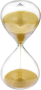 Suliao Hourglass 60 Minute Sand Timer: 5.1 Inch Gold Sand Clock, Large Sand Watc