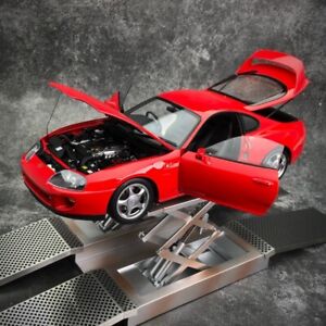LCD 1/18 Diecast Toyota Supra A80 open close car model Red with lift replica