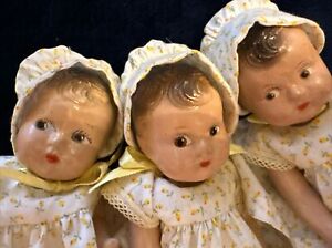 New ListingVintage Dionne Quintuplet Doll Composition Quintuplet Dolls 7 IN 1930’s 3 Dolls