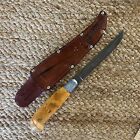 Vintage J. Marttiini Made In Finland Hunting Knife with Leather Sheath
