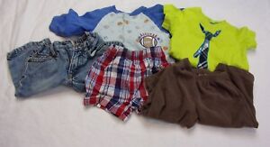 Lot of 5 Boys 6-9 mo Childrens Clothes Baby Kids Shirt Shorts Pants Pjs