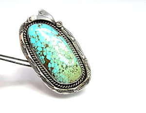 VTG OLD PAWN Navajo Sterling Silver Turquoise Ring Size 8 NK23
