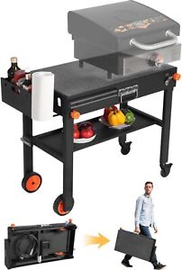 JiRiCHMi Outdoor Grill Table, Blackstone Griddle Stand, BBQ Prep Table