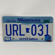 2013 Explore Minnesota 10,000 Lakes License  Plate # URL 031