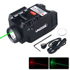 Rechargeable Green/Red Laser Pistol Light Flashlight Combo Rail For Glock 17/18
