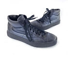 Santoni Men's Gloria Navy Black Leather High Top Sneaker Shoe Size 8 1/2