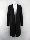 Autumn Cashmere 100% Cashmere Black Long Open Cardigan Sweater Size M #CK23