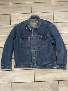 Vintage WRANGLER Sz XL Denim Blue Jean Trucker Jacket Western USA Made | J1