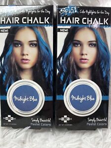 2 pc Splat Hair Chalk - Color Highlights for the Day Midnight Blue Pastel Colors