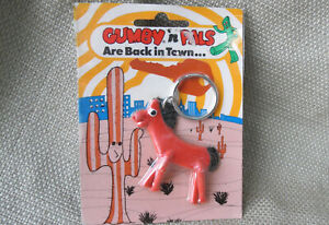 RARE NEW 1983 VINTAGE, ART CLOKEY, GUMBY N PALS ARE BACK IN TOWN, POKEY KEYCHAIN