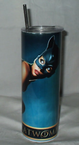 Catwoman Halle Berry Metal Coffee Tumbler w/ Lid & Straw 8