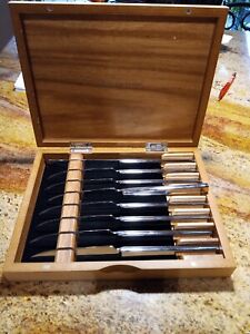Wusthof 8-Piece Stainless Steel Steak Knife Set | Wood Case