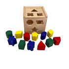 Melissa & Doug Shape Sorting Cube Classic Wooden Toy With 12 Shapes