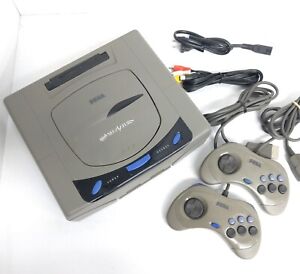 Sega Saturn Gray Console Japanese System Bundle with 2 controllers tested workin