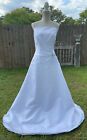 Eden Bridals White A-Line Bridal Wedding Dress Women’s Size 12 Simple Elegant